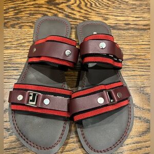 African Maasai Leather  Slippers, HandMade in Tanzania US Size 7.5
